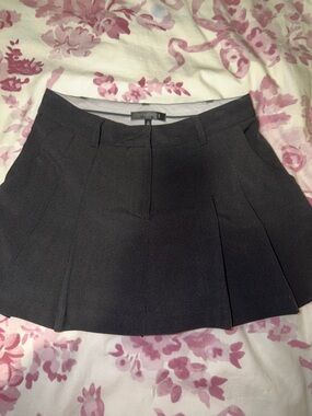 Dynamite Black Pleated Mini Skirt with Structured Waist with Shorts attached